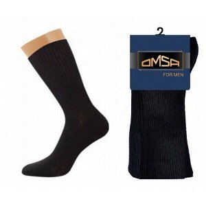 OMSA Comfort 302 носки мужс. х/б с паголенком сред. длины nero