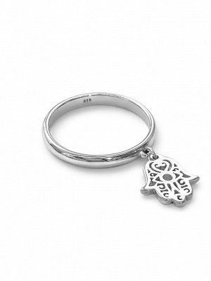 Серебряное кольцо «воплощение» с подвеской «хамса»