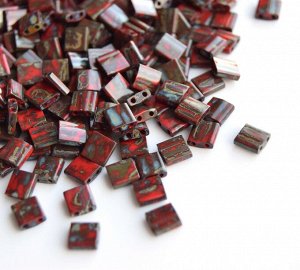 Бисер Тила Миюки TL-4521 Opaque Picasso Red