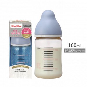 "Chu Chu Baby" Пластиковая бутылочка для кормления с силиконовой соской (с широким горлышком) 160 мл