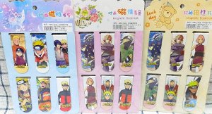 Набор магнитных закладок "NARUTO/Наруто", 10,5*18 см, 6 шт./упк.