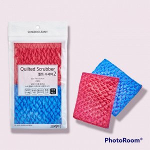 Губка "Quilted Scrubber" для мытья посуды и кухонных поверхностей (11 х 14 см) х 2 шт