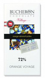 Шоколад BUCHERON Village горький с апельсином миндалем цветочной пыльцой и васильком, 100 г