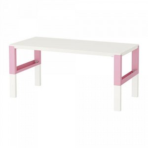 ПОЛЬ Письменный стол, белый, розовый