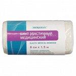 Бинт эластичный медицинский 1,5м х 8см с 2 застежками MERIDIAN, ш/к 01342
