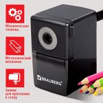 Точилка механическая BRAUBERG &quot;BLACK JACK&quot;, металлический механизм, цвет чёрный, 222516