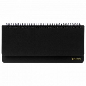 Планинг настольный недатированный 305х140мм BRAUBERG Select балакрон, 60л, черный, 123797