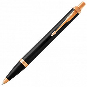 Ручка шариковая PARKER IM Core Black Lacquer GТ, корп. черный глянцевый лак, позол. дет, син,1931666