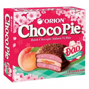 Пирожное со вкусом персика и сакуры Orion ChocoPie/ Пироженое Орион Чокопай 360 гр