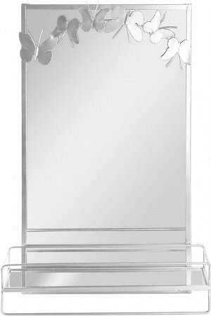Зеркало настенное 54-238 с бабочками  44*15*64см серебро
