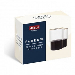 Набор из 2 стаканов FARROW BLACK/GOLD, 230мл