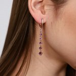Серьги висячие позолота с фианитами, коллеция &quot;Дубай&quot;, арт. 847.684