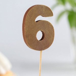 Шоколадная цифра «6» на палочке
