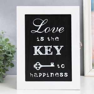 Ключница дерево 6 крючков "Любовь - это ключ к счастью" 20х5,3х26 см 9371296