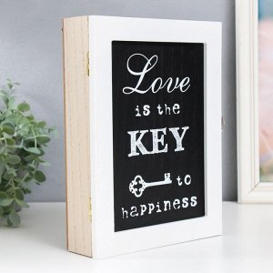 Ключница дерево 6 крючков "Любовь - это ключ к счастью" 20х5,3х26 см 9371296