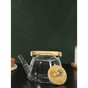Чайник стеклянный заварочный «Эко. Бриллиант», 1 л, 17x15x19, с металлическим ситом