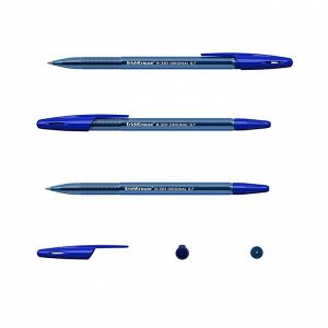 Ручка шариковая ErichKrause R-301 Original Stick, узел 0,7 мм, стержень синий