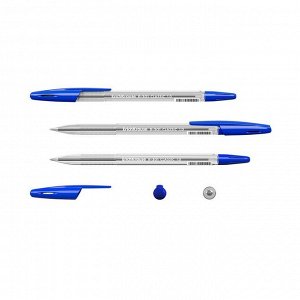Ручка шариковая ErichKrause R-301 Classic Stick, узел 1.0 мм, чернила синие, длина линии письма 2000 метров, штрихкод на ручке
