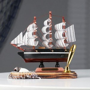 Декор настольный «Корабль мечты» с подставкой для ручки, микс, 6,5 х 13,5 х 14,5 см