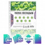 Файл-вкладыш А4, 50 мкм, Calligrata &quot;Люкс&quot;, матовый, вертикальный, 100 штук