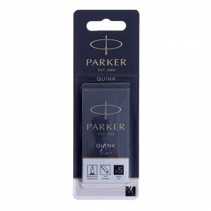 Набор картриджей 5шт д/перьевой ручки Parker Cartridge Quink, черные, блистер 1950402