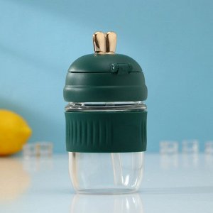 Бутылка для воды стеклянная «Ушки», 350 мл, 9,5x9x17 см, цвет МИКС