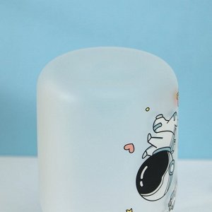 Бутылка для воды стеклянная «Космонавты», 450 мл, 8,2?15 см, цвет МИКС, матовое стекло