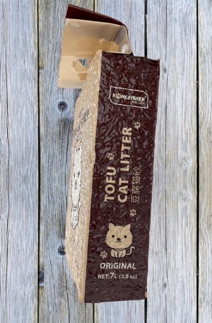 KINGFISHER®️ НАПОЛНИТЕЛЬ ДЛЯ КОШАЧЬИХ ТУАЛЕТОВ ТОФУ (TOFU) "ORIGINAL", с ароматом ванили, пакет 2,8 кг (7 литров)