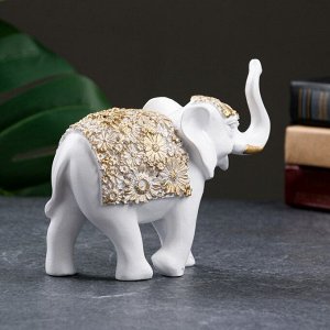 Фигура "Слон" белый с золотом