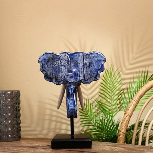 Сувенир "Голова слона" на подставке, албезия 40 см