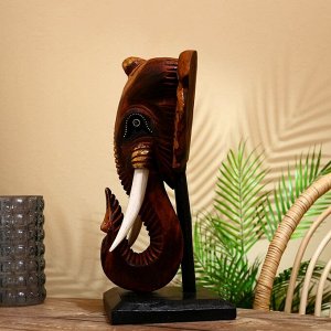 Сувенир "Голова слона" на подставке, албезия 45 см