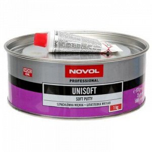 Шпатлевка NOVOL мягкая UNISOFT 1кг +отв.25g (1шт.х25g) 1/8