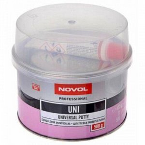 Шпатлевка NOVOL универсальная UNI 0,5кг +отв.15g (1шт.х15g) 1/18