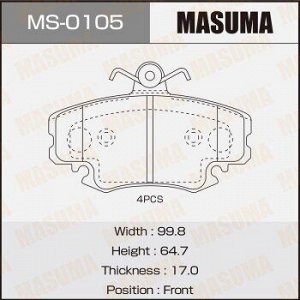 Колодки дисковые MASUMA RENAULT/CLIO SYMBOL/V1400, V1600 front (1/12)