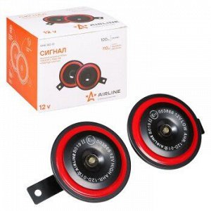 Сигн.звуковые AIRLINE дисковые 12V 335/400Гц, 110дБ, к-т 2шт. (1/18)