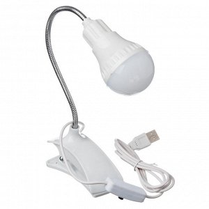 Освещение Фонарь-лампа на прищепке с выключателем 6LED, пит. USB, 006