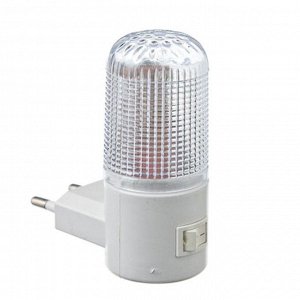 светильник Ночник светодиодный с выкл., 220В, 0,5Вт, 8х7х3см, 4 LED,  пластик