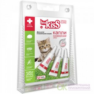 Ms.Kiss Капли от блох и клещей д/кош/котят репеллент 3пипет. (1/24)