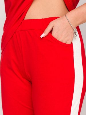 Костюм женский кулирка с брюками "Алия" красный