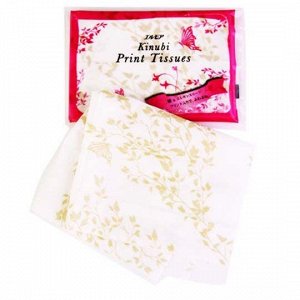 KAMI SHODJI ELLEMOI/ &quot;Kinubi Print Tissues&quot; Бумажные двухсл. платочки с шелком10 шт. 4 пачки/упак 1/50