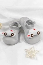 Ботиночки носочки  детские Amarobaby First Step Car серые, с дышащей подошвой