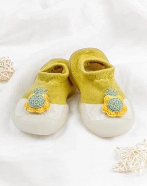 Ботиночки носочки  детские Amarobaby First Step Pure Toys желтые, с дышащей подошвой