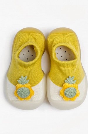Ботиночки-носочки детские Amarobaby First Step Pure Toys желтые, с дышащей подошвой