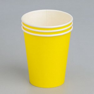 Стакан бумажный "Желтый" 250 мл, диаметр 80 мм