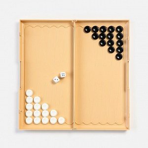 Настольные игры 3 в 1, шашки, шахматы, нарды, деревянные, поле 32x32 см