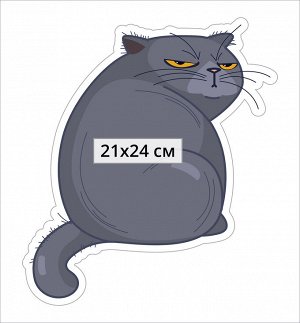 Декоративные виниловые наклейки 25х27 Серый кот