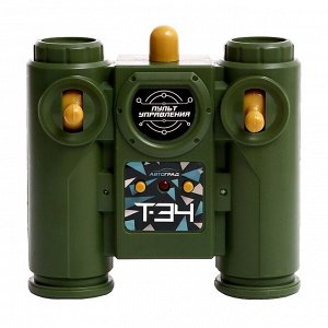 Танк радиоуправляемый Т34, работает от аккумулятора, свет и звук, цвет зелёный