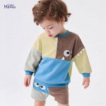 Свитшот для мальчика LITTLE MAVEN, разноцветный с декором утепленный
