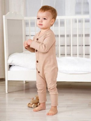 Комбинезон на пуговицах детский AMAROBABY Fashion, бежевый