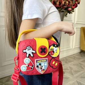 Сумка кросс-боди с ручкой, сумка со стикерами, Disney, Микки-Маус